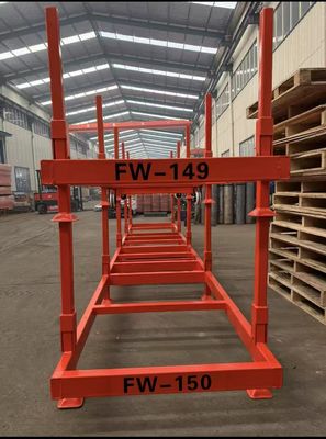 Maximaliseer de opslagcapaciteit met dubbel diep palletsysteem in blauw/oranje/rood/grijs staal